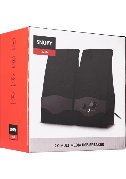 Snopy Sn-84 3W Rms 1+1 Siyah Hoparlör