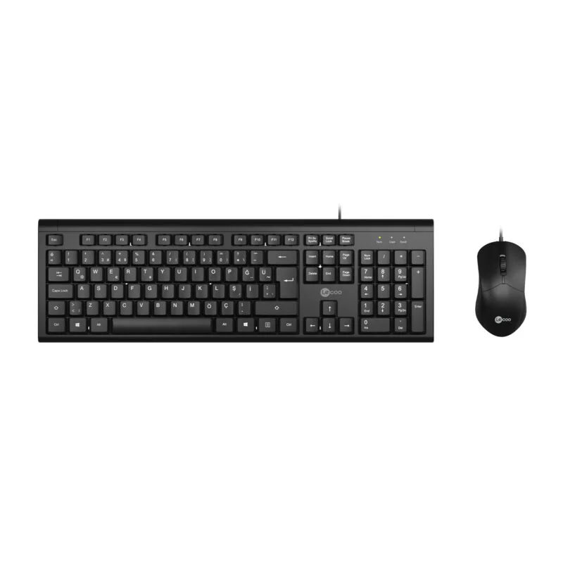Lecoo CM101 USB Kablolu Türkçe Q Klavye & Mouse Set Siyah